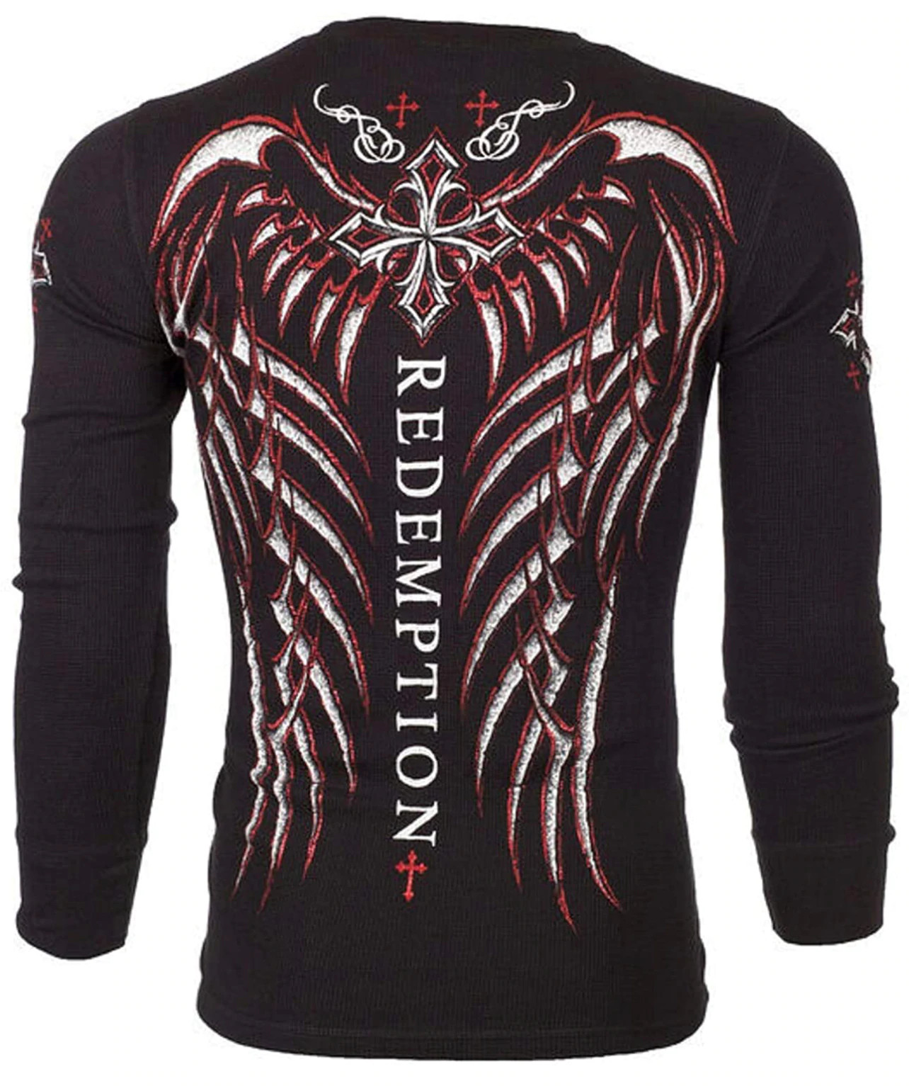 Мужская терморубашка Archaeic by Affliction SPINE WINGS Black Biker S-3XL