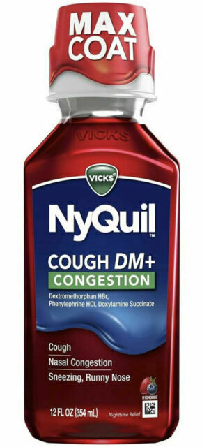 Vicks NyQuil Cough DM+ Congestion - Berry Flavor, 12 fl oz (Pack of 2)
