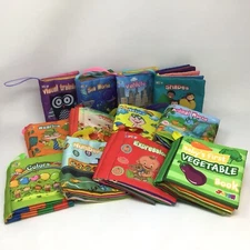 Teytoy Baby Soft Cloth 12 Books Educational Activity Crinkle Rattle Squeak 4”