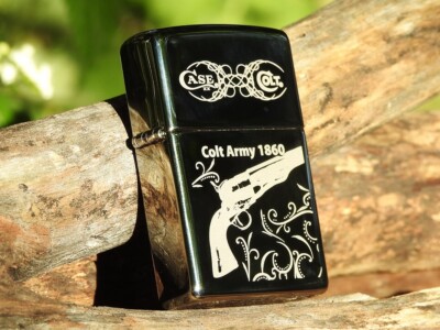 Zippo Lighter - Colt Army 1860 Revolver - Case XX Knives - M1860
