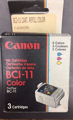 Lot 4 New Genuine Canon BCI-11 Color Inkjet cartridges in box