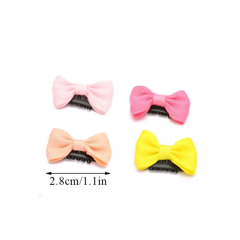 10 Piezas/Juego Mini Pequeño Bebé Niñas Niños Cinta Clip de Pelo Lazos Clips Lindo Arco Escuela Foto 2 de 4