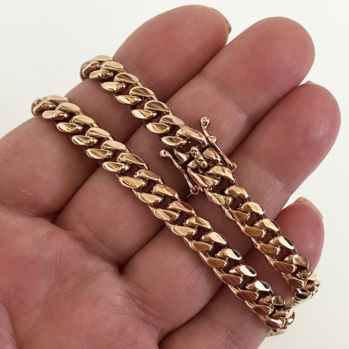 7.5 mm gold plated solid handmade Miami 