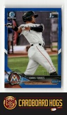 2018 Bowman Chrome #BCP207 Chris Torres Miami Marlins Blue Refractor 113/150