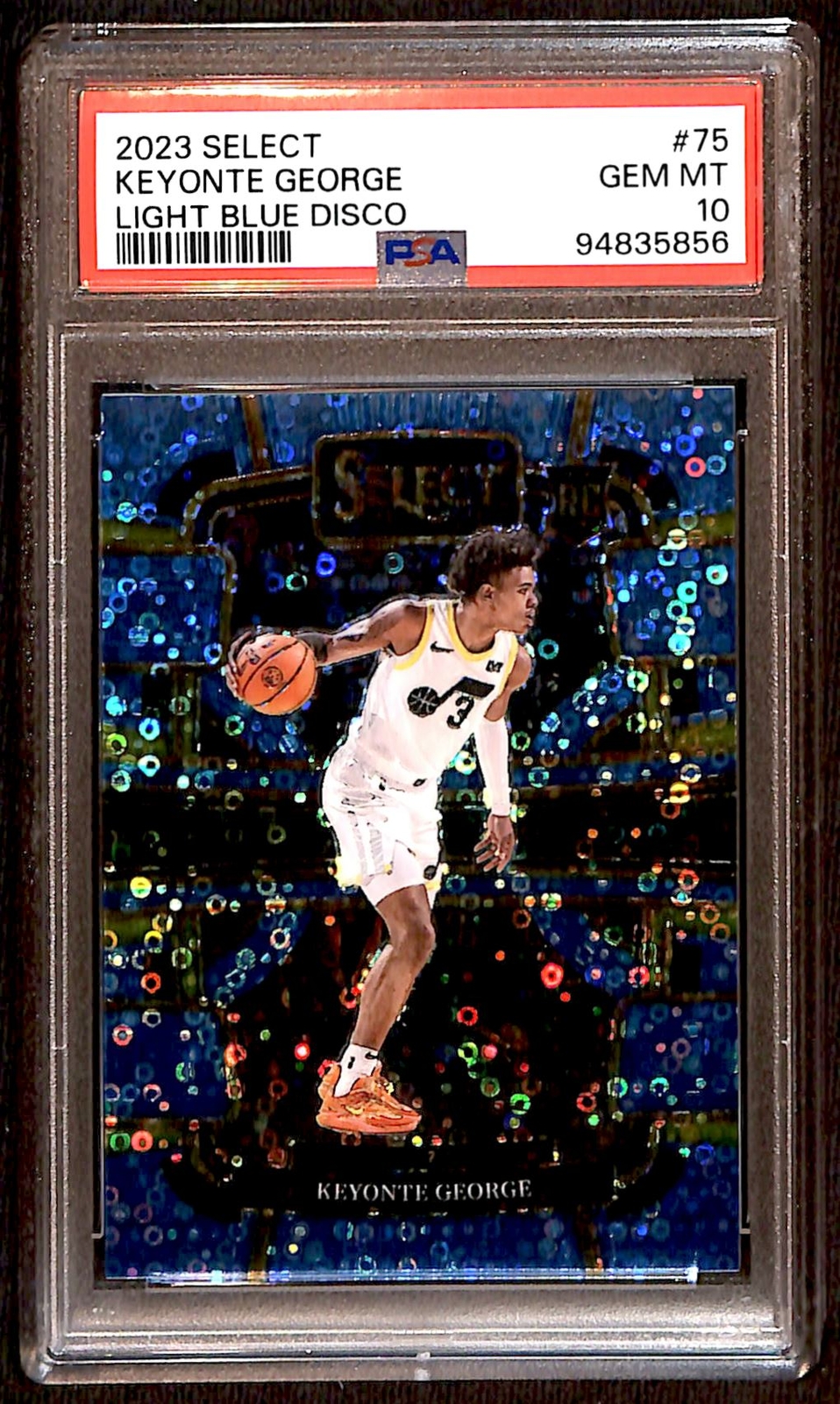 2023-24 Select Concourse Rookie Light Blue Disco 92/99 Keyonte George PSA 10 GS1