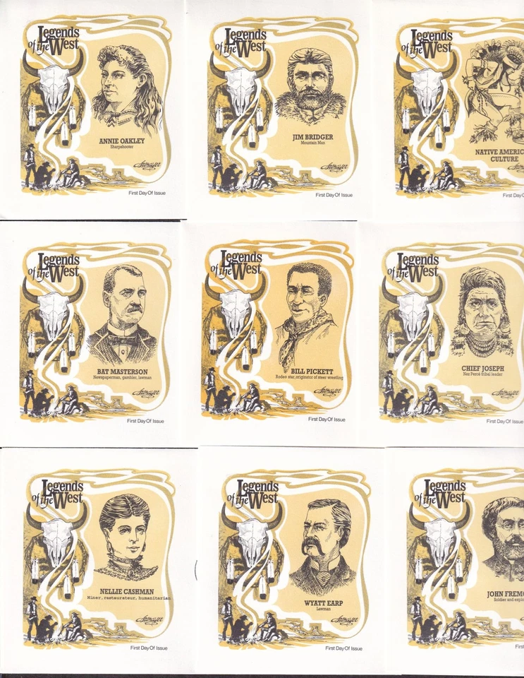 1994 Legends of the West Sc 2869 full set on 20 Artmaster cachets Laramie WY (AL - Image 3 of 4