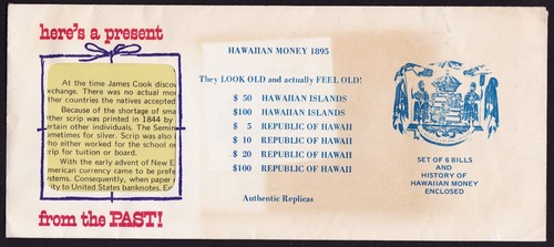 Hawaii Banknotes 1895 set of 6 Notes Authentic style Reproductions - Picture 2 of 5