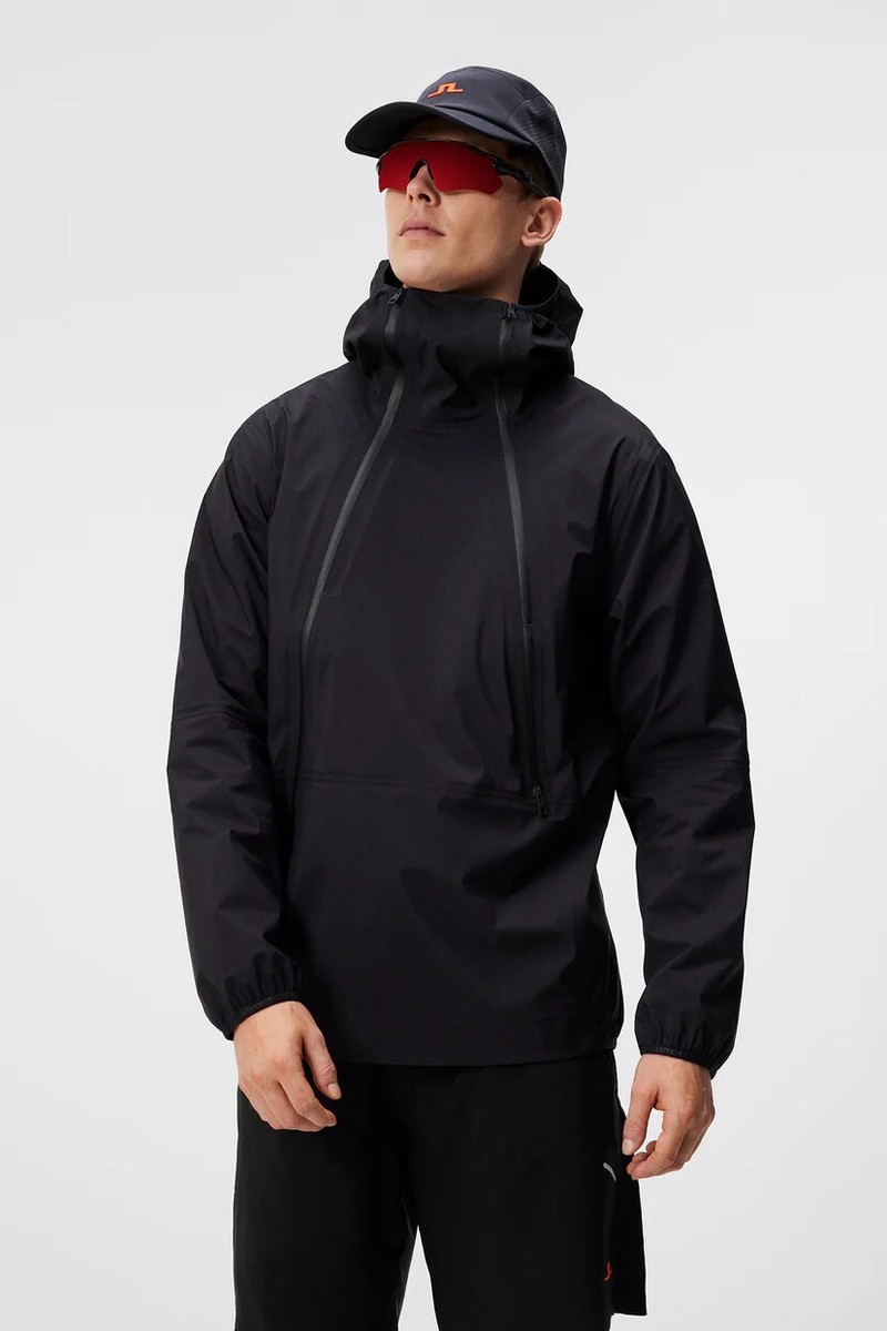 【y-pro】J.LINDEBERG ジャンパー M ブラック メンズ J Lindeberg Men's ISAN PRO PACK RAIN Jacket Black Medium