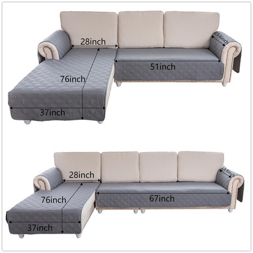 L Form Sofabezug Wasserdicht Couch Sektional Lounge Möbel Schonbezug Haustier Matte - Bild 98 von 120
