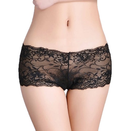 Damen Spitze Französisch Slips Boy Shorts durchsichtig sexy weich luftig Zwickel S M L - Bild 4 von 43