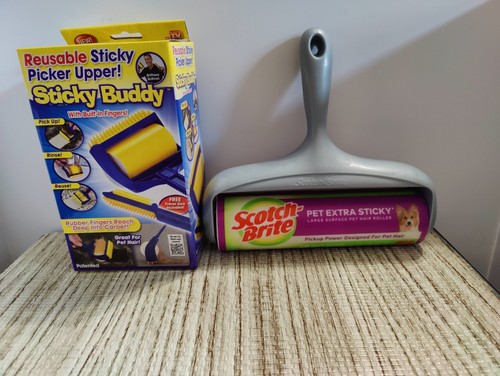 Sticky Buddy Reusable Picker Upper Lint Roller /Scotch Brite Pet Hair Pickup-New