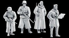 1/35 Resin WWII German 4 Soldiers Officers Winter Unassembled Unpainted qjxp-2
