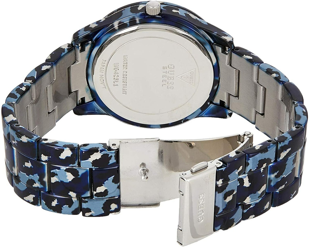 Guess Women\'s Stainless Steel Blue Ion Plated Animal Leopard Print 38mm Watch Women main image 2