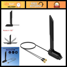 Tri-Band WiFi 6E Antenna 6GHz 5.8GHz 2.4GHz Magnetic Base RP-SMA Connector for P