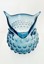 Vintage Blue Art Glass Owl Figurine   Murano-Style / Italian Inspired Decorative