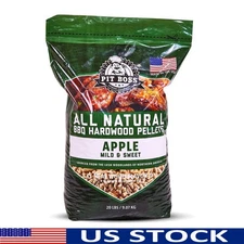 Natural Apple BBQ Pellets 20lb Smoking Grilling Baking Wood Fired Cooking New