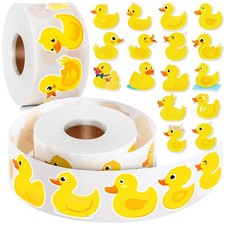 1200 Pcs Duck Stickers Cute Rubber Yellow Ducks Roll Present