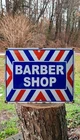 Barber Shop porcelain sign/ Vintage Hair Cut Shave Advertising