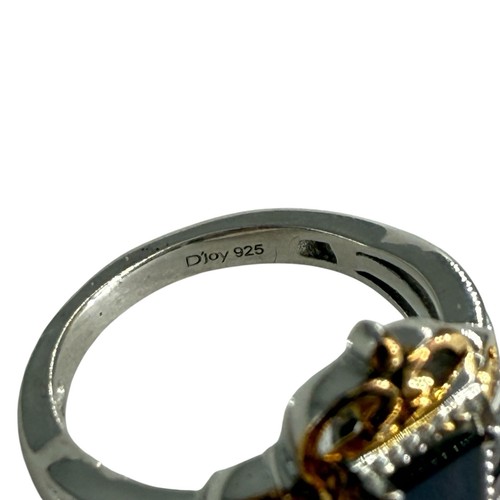 signed D Joy Natural Ammolite Ring YG & Plat. Over Sterling Silver sz 7 2.3 ctw - Picture 4 of 10