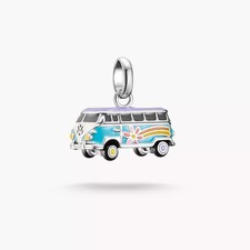 THOMAS SABO Charm Anhänger Hippie Bus 925 Sterlingsilber Kaltemail CC1324-664-7