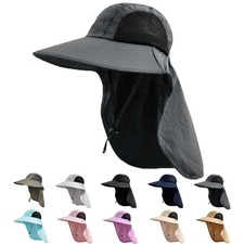 Sun Hat for Men Women with Neck Flap,UPF 50 UV 6 3/4-6 7/8, 1pack-dark Gray