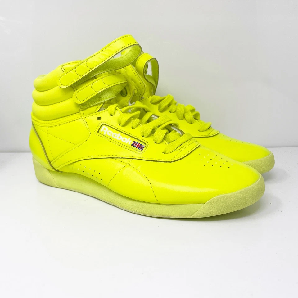 Zapatillas deportivas Reebok para mujer clásicas Freestyle Hi GY4817 amarillas 7,5 Foto 2 de 4