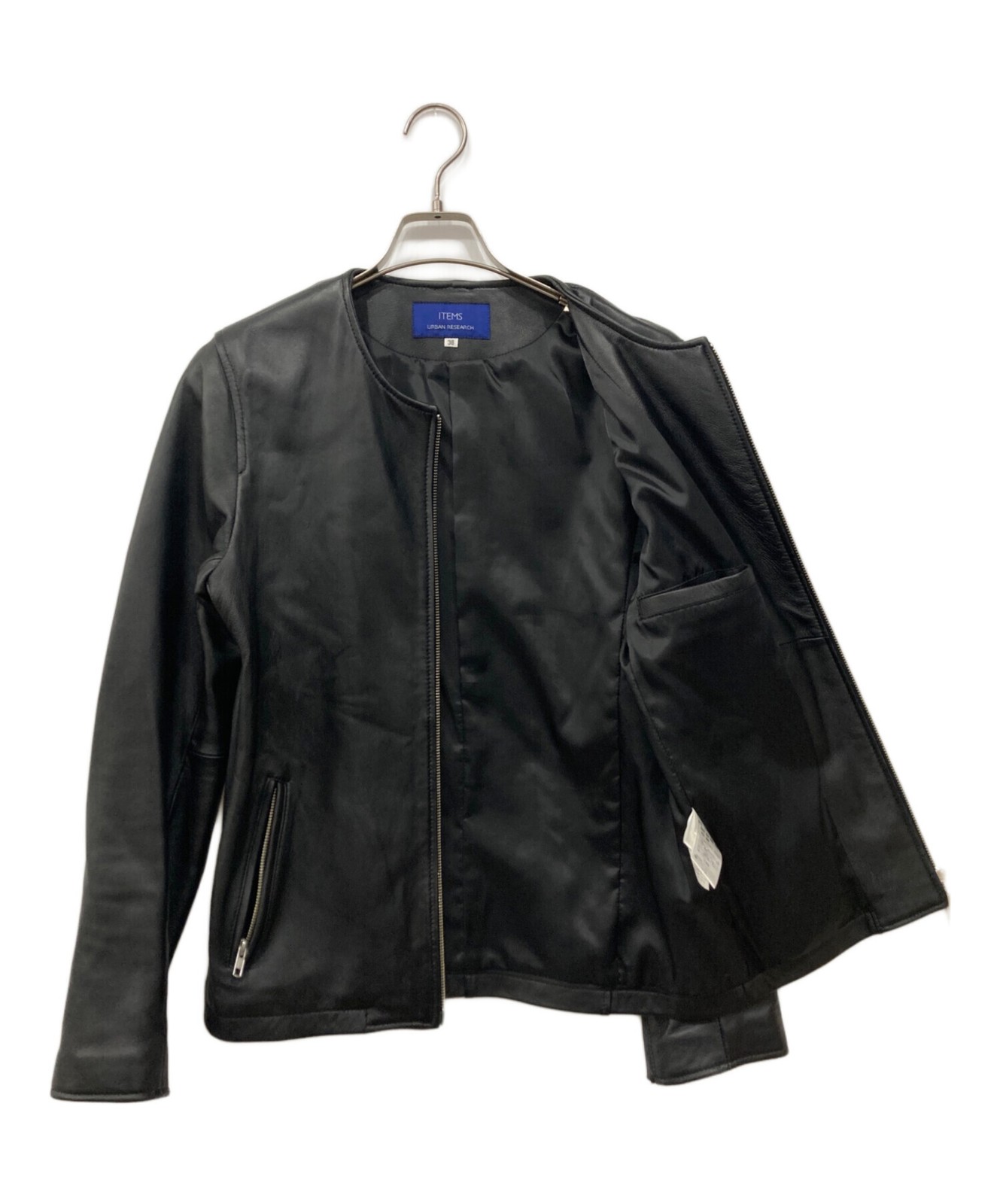 URBAN RESEARCH ITEMS Leather Sheepskin Jacket Men's Size 38 Black product detail photo 3