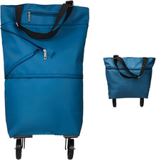 Collapsible Shopping Bag with Wheels, Grocery Shopping Bag 53lbs Load