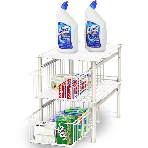 Cajón de cesta apilable simple para artículos para el hogar, blanco - Imagen 7 de 9
