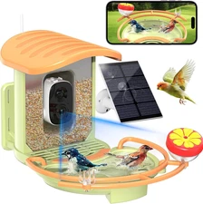 Bird Feeder Camera with AI Bird Recognition, 2K HD Camera Birdfeeder with Bath, 