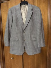 Vintage Austin Reed Blazer Men 42R Multicolor Plaid Houndstooth Wool USA