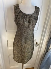 MICHAEL KORS BLACK & GOLD METTALIC SHIMMER SCOOP NECK DRESS-SIZE6P-NWOT!