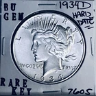 1934 D BU GEM PEACE SILVER DOLLAR UNC MS+++ U.S. MINT RARE KEY COIN 7605