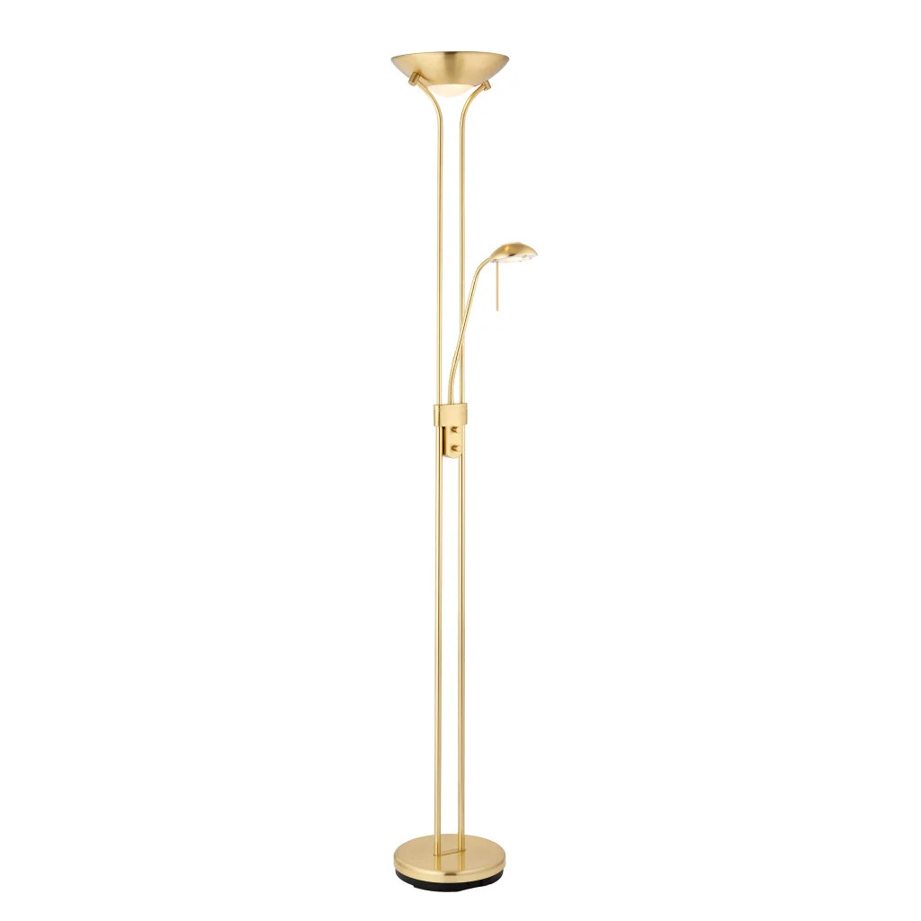 Floor Light Brass Rome Satin LED Compatible Endon ROME-SB