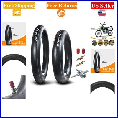 Dual Inner Tubes for 14 and 17 Inch Dirt Bikes, 90/100-14 & 70/100-17