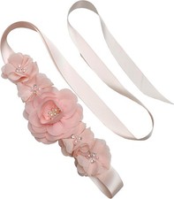 Pearl Sash for Flower Girl Bridal Wedding Bridesmaid Sash Belt Floral Sash Belt
