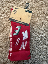 Nike Move to Zero Youth Crew Socks Graphic Red/White/Green YTH 3Y-5Y 1 Pair