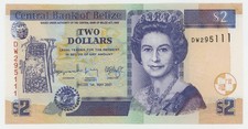 Belice 2 Dólares 1-5-2021 Pick 66. Billete Nuevo Sin Circular UNC