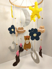 Beautiful Handcrafted Felt Stars Horse Flower Baby Mobile Decoration Nursery