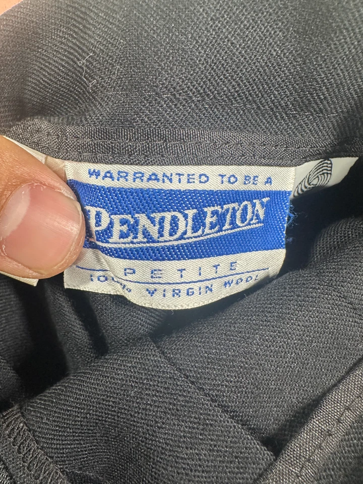 Falda Pendleton Vintage Para Mujer Plisada Negra 100% Lana Virgen, EE. UU. Talla 16 Foto 3 de 4