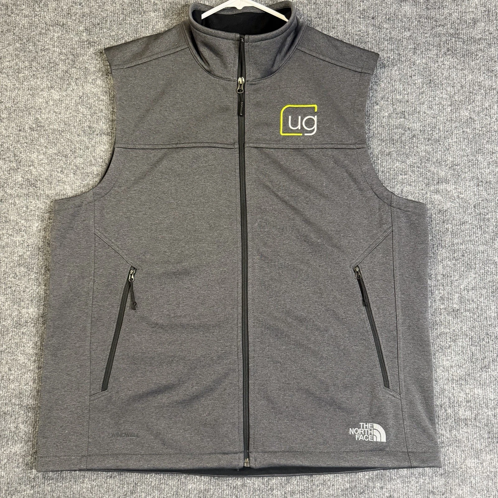 The North Face Vest Mens Extra Large Gray Full Zip Soft Shell Fleece Lined