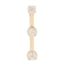 .43ctw Round Diamond Vertical Three-Stone Bar Pendant No Chain 14k Yellow Gold