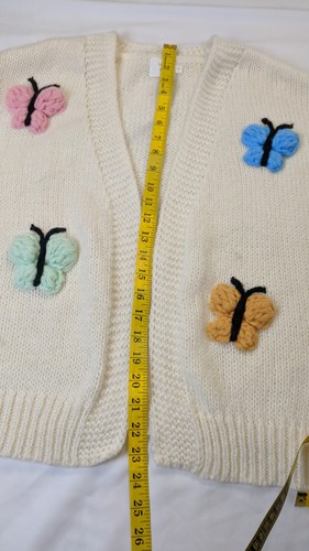 Luna Ivy Women's Ivory Open Cardigan Knit Sweater Size L 100% Polyester EUC - Picture 7 of 7
