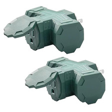 Outdoor Plug Outlet Splitter, 3 Way Outlets Power Extender with Safe Cover, Heav