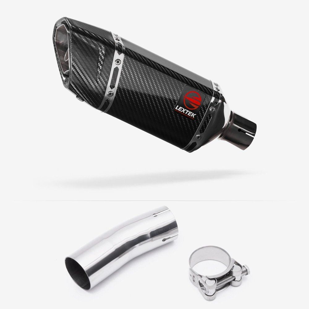 Lextek SP11C Carbon Fibre Exhaust 200mm for Kawasaki Ninja 400 & Z400 (18-20)