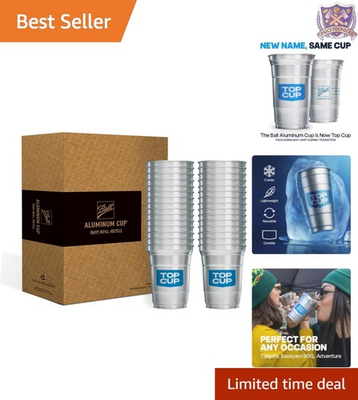 #ad Aluminum Party Cups 16oz 30 Pack Reusable Eco Cold Beverages Recyclable $40.99