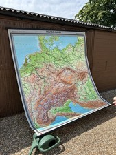 Large German vintage roll up map chart artwork Germany and nearby regions