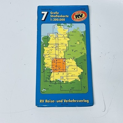 7 Vintage Rhein Main Neckar Germany Road Map 1:200,000 Folding Collectable