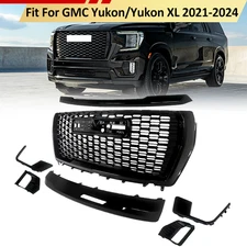 7pcs For GMC Yukon/XL 2021-2024 Denali Front Grille Hood Trim Molding Gloss