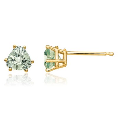 Ohrstecker 14 Karat massiv Gelbgold 5 mm Billionen Quarz